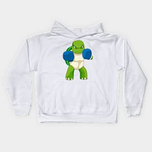 Turtle as Boxer with Boxing gloves Kids Hoodie